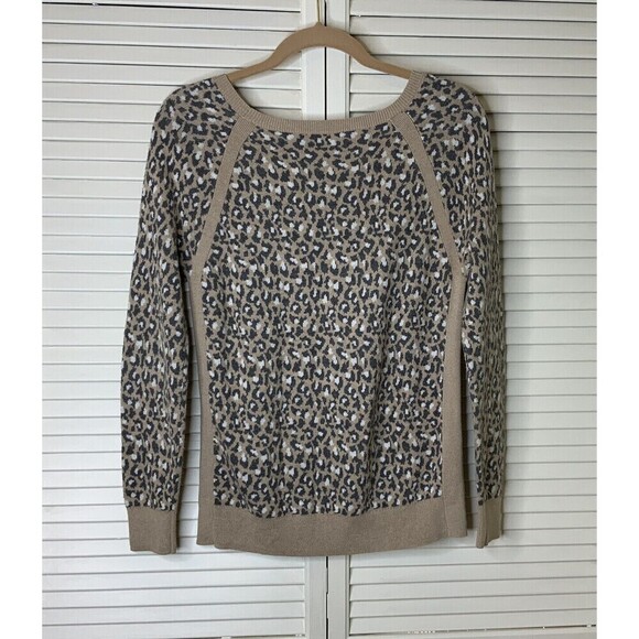 Ann Taylor LOFT Womens‎ Size Small Animal  Print Tan Pullover Sweater Wool Blend - Picture 7 of 7